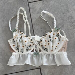 For Love And Lemons White Floral Camisole